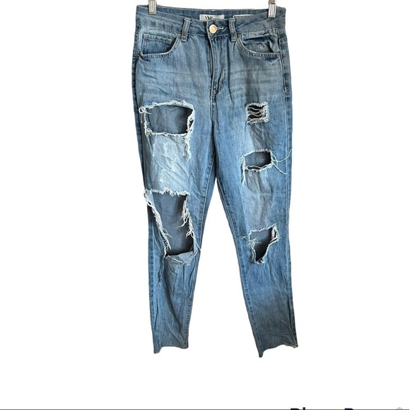 YMI High Rise Ankle Dream Fit Distressed Denim Jeans - Picture 1 of 10